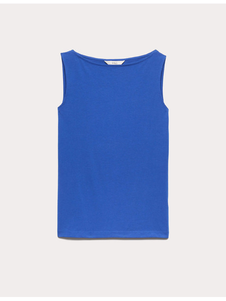 Marks & Spencer Tank top uskog kroja sa okruglim izrezom sa visokim sadržajem pamuka Marks & Spencer plava