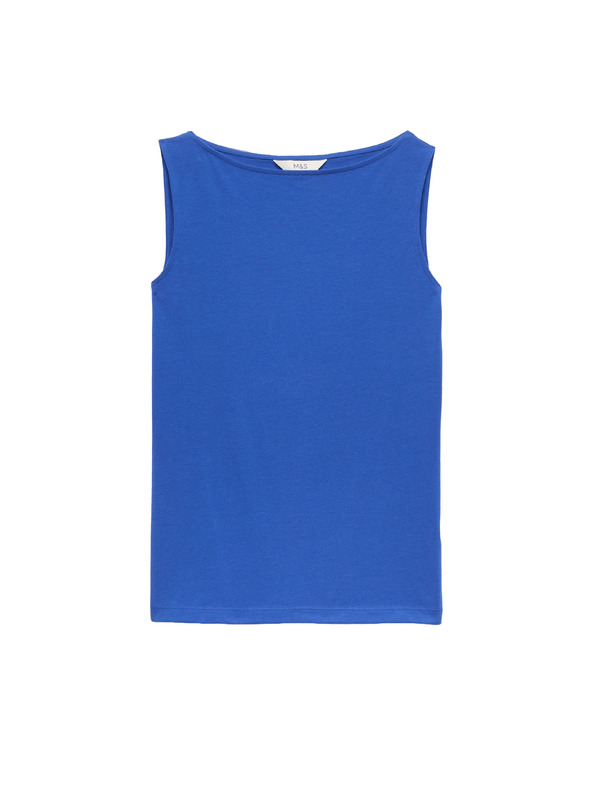 Marks & Spencer Tank top uskog kroja sa okruglim izrezom sa visokim sadržajem pamuka Marks & Spencer plava