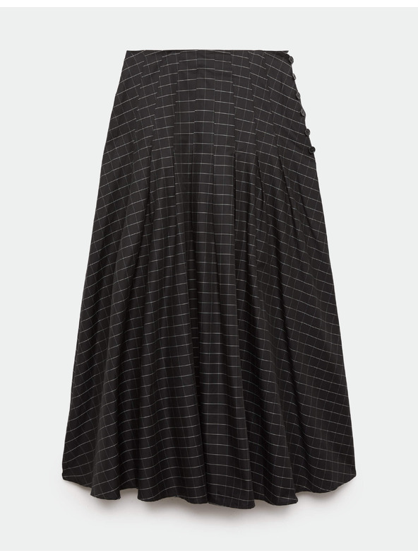 Marks & Spencer Karirantna maxi suknja sa gumbima i visokim sadržajem pamuka Marks & Spencer crna