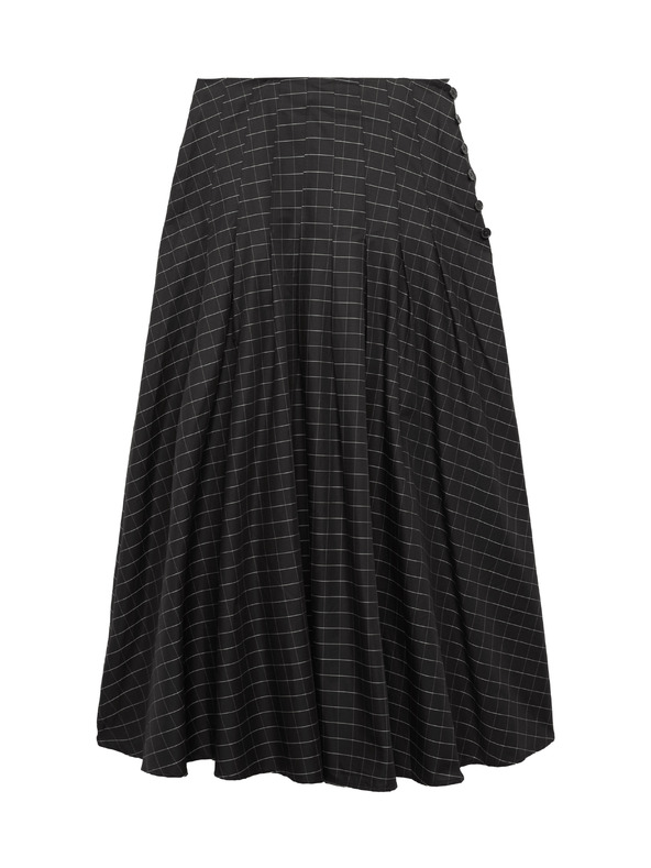 Marks & Spencer Karirantna maxi suknja sa gumbima i visokim sadržajem pamuka Marks & Spencer crna