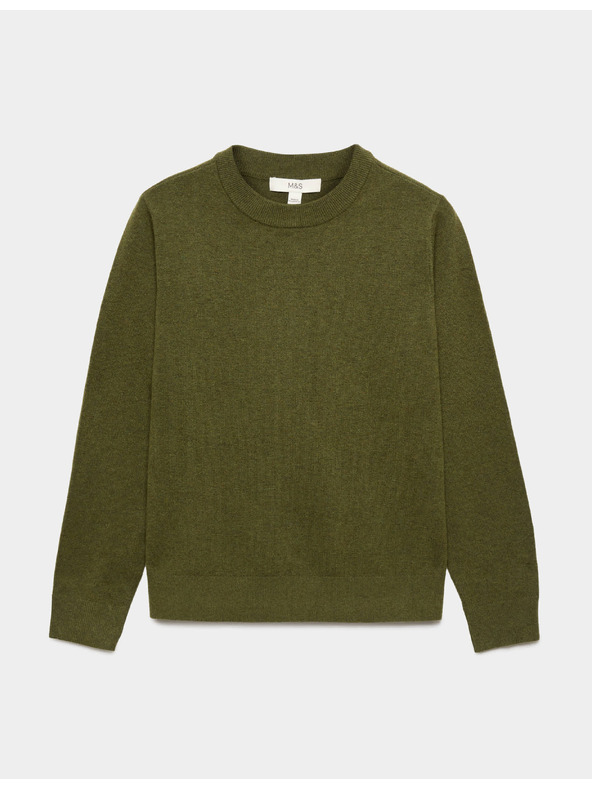 Marks & Spencer Sweater s okruglim izrezom od prozračne pređe Marks & Spencer zelena