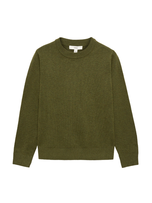 Marks & Spencer Sweater s okruglim izrezom od prozračne pređe Marks & Spencer zelena
