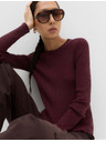 Marks & Spencer Prilegnut rebrastog pulovera s okruglim izrezom Marks & Spencer crvena