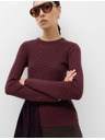 Marks & Spencer Prilegnut rebrastog pulovera s okruglim izrezom Marks & Spencer crvena
