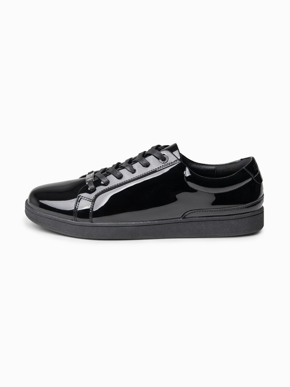 Ombre Clothing Muške tenisice s lakiranum površinom – crne V1 OM-FOSL-0229 Ombre Clothing