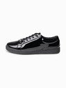 Ombre Clothing Muške tenisice s lakiranum površinom – crne V1 OM-FOSL-0229 Ombre Clothing