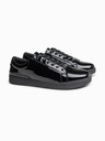 Ombre Clothing Muške tenisice s lakiranum površinom – crne V1 OM-FOSL-0229 Ombre Clothing