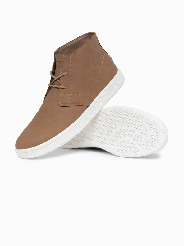 Ombre Clothing Muške čizme s visokim crevima i gumenom potplatom – smeđe V1 OM-FOCS-0162 Ombre Clothing