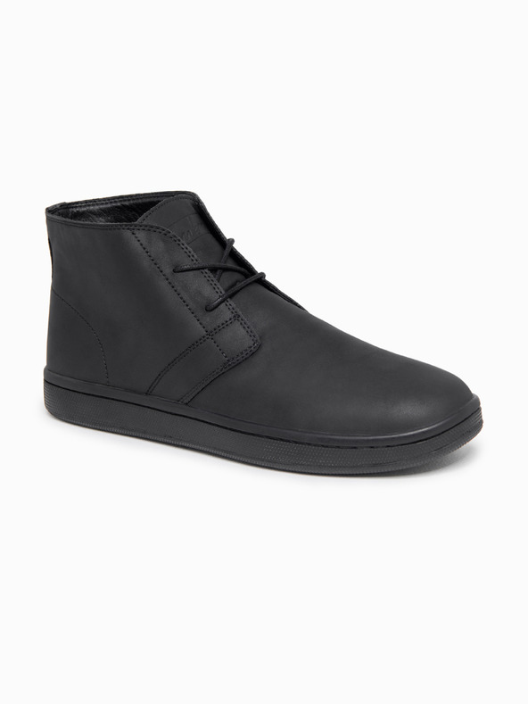 Ombre Clothing Muške čizme s visokim crevima i gumenom potplatom – crne V2 OM-FOCS-0162 Ombre Clothing