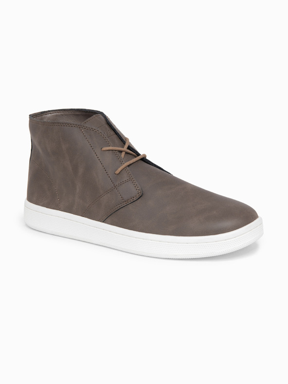 Ombre Clothing Muške čizme s visokim crevima i gumenom potplatom – tamno smeđe V4 OM-FOCS-0162 Ombre Clothing