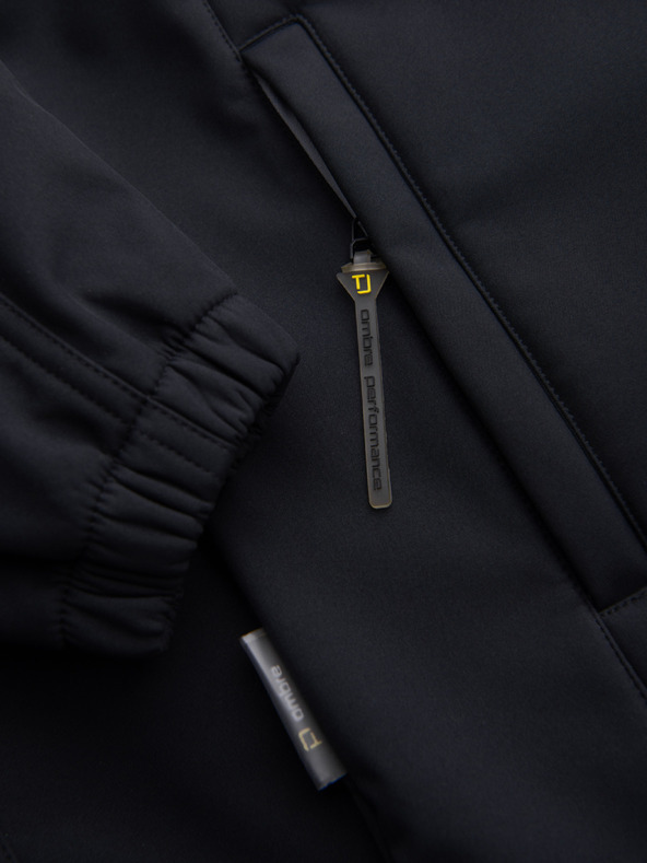 Ombre Clothing Muška jakna SOFTSHELL s fleece podstavom i kapuljačom – crna V2 OM-JANP-0292 Ombre Clothing
