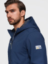 Ombre Clothing Muška jakna SOFTSHELL s fleece podstavom i kapuljačom – tamno plava V5 OM-JANP-0292 Ombre Clothing
