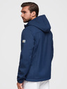 Ombre Clothing Muška jakna SOFTSHELL s fleece podstavom i kapuljačom – tamno plava V5 OM-JANP-0292 Ombre Clothing