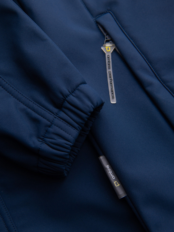 Ombre Clothing Muška jakna SOFTSHELL s fleece podstavom i kapuljačom – tamno plava V5 OM-JANP-0292 Ombre Clothing