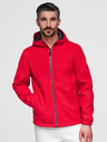 Ombre Clothing Muška jakna SOFTSHELL s fleece podstavom i kapuljačom – crvena V6 OM-JANP-0292 Ombre Clothing
