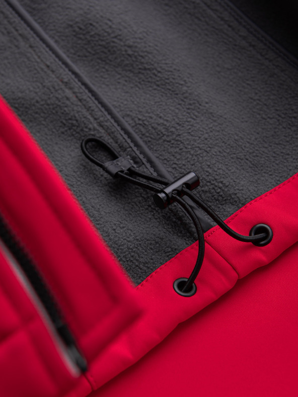 Ombre Clothing Muška jakna SOFTSHELL s fleece podstavom i kapuljačom – crvena V6 OM-JANP-0292 Ombre Clothing