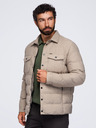 Ombre Clothing Muška prošivana košulja jakna s klasičnim ovratnikom – crna V1 OM-JALP-0256 Ombre Clothing