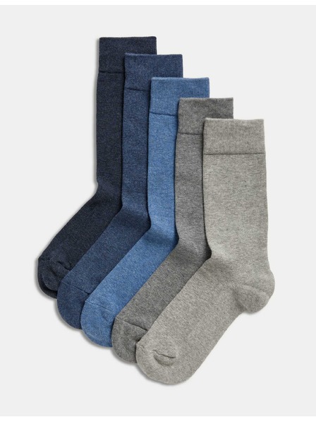 Marks & Spencer Set od pet pari muških čarapa s Cool & Fresh™ tehnologijom u plavoj i sivoj boji Marks & Spencer