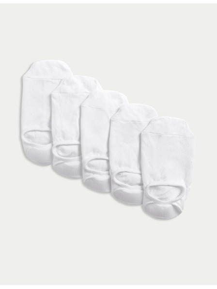 Marks & Spencer Trainer Liners™ kratke čarape s Cool & Fresh™ tehnologijom, 5 pari u pakiranju Marks & Spencer bijele
