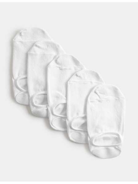 Marks & Spencer Trainer Liners™ kratke čarape s Cool & Fresh™ tehnologijom, 5 pari u pakiranju Marks & Spencer bijele