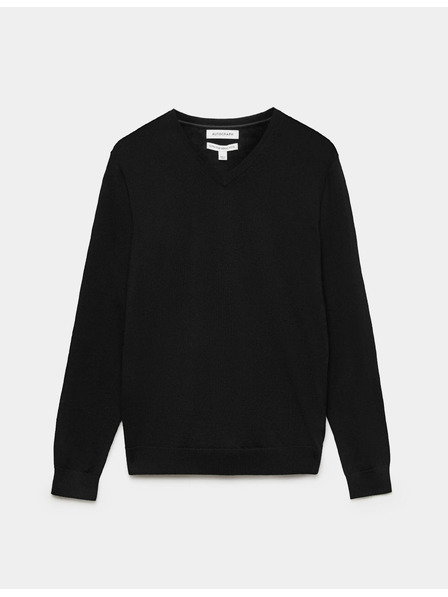 Marks & Spencer V-izrez džemper od čiste izuzetno fine merino vune Marks & Spencer crna