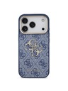 Guess Guess PU Leather 4G Metal Logo Gold Frame Stražnji Kućište za iPhone 18 Pro Blue