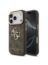 Guess Guess PU Leather 4G Metal Logo Gold Frame Stražnji Kućište za iPhone 18 Pro Brown