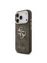 Guess Guess PU Leather 4G Metal Logo Gold Frame Stražnji Kućište za iPhone 18 Pro Brown
