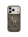 Guess Guess PU Leather 4G Metal Logo Gold Frame Stražnji Kućište za iPhone 18 Pro Brown