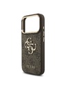 Guess Guess PU Leather 4G Metal Logo Gold Frame Stražnji Kućište za iPhone 18 Pro Brown
