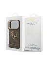 Guess Guess PU Leather 4G Metal Logo Gold Frame Stražnji Kućište za iPhone 18 Pro Brown