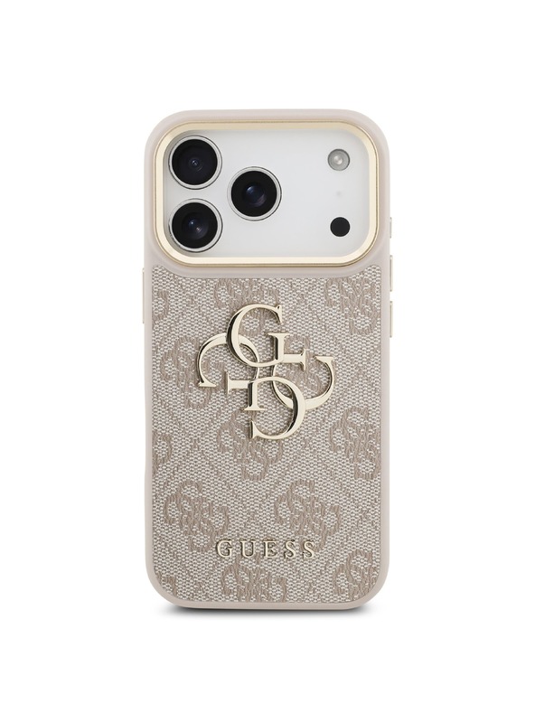 Guess Guess PU Leather 4G Metal Logo Gold Frame Stražnji Kućište za iPhone 18 Pro Pink