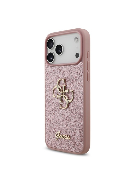 Guess Guess PU Fixed Glitter 4G Metal Logo Stražnji poklopac za iPhone 18 Pro Max Pink