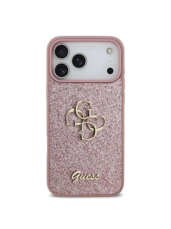 Guess Guess PU Fixed Glitter 4G Metal Logo Stražnji poklopac za iPhone 18 Pro Max Pink