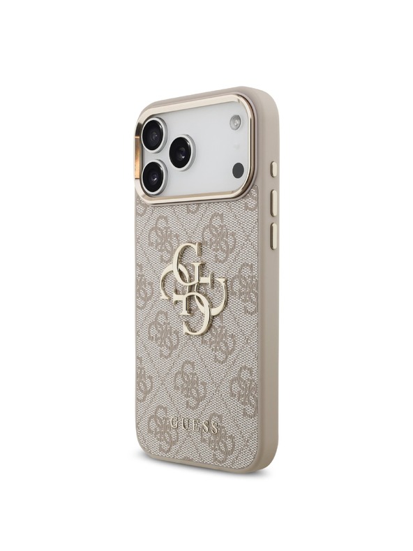 Guess Guess PU Leather 4G Metal Logo Gold Frame Stražnji poklopac za iPhone 18 Pro Max Pink