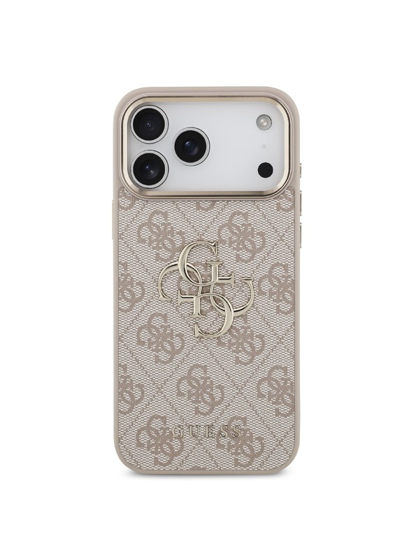 Guess Guess PU Leather 4G Metal Logo Gold Frame Stražnji poklopac za iPhone 18 Pro Max Pink