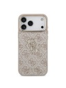 Guess Guess PU Leather 4G Metal Logo Gold Frame Stražnji poklopac za iPhone 18 Pro Max Pink