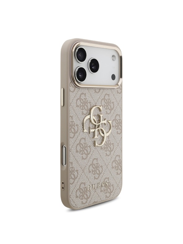Guess Guess PU Leather 4G Metal Logo Gold Frame Stražnji poklopac za iPhone 18 Pro Max Pink