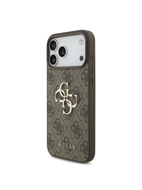 Guess Guess PU 4G Metal Logo Stražnji poklopac za iPhone 18 Pro Max Brown