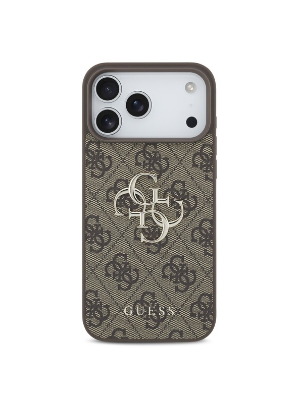 Guess Guess PU 4G Metal Logo Stražnji poklopac za iPhone 18 Pro Max Brown