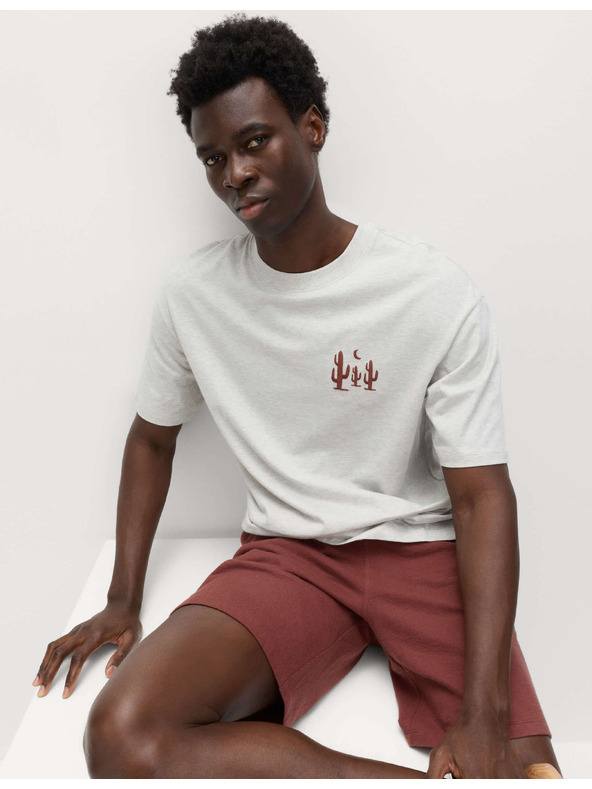 Marks & Spencer Pidžama od čistog pamuka s vezenim motivom kaktussa Marks & Spencer krem