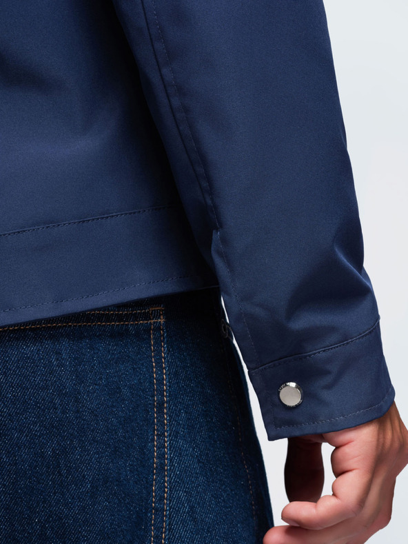 Ombre Clothing Muška laka prijelazna jakna na rajsferšlus s klasičnim ovratnikom – tamno plava V1 OM-JANP-0224 Ombre Clothing