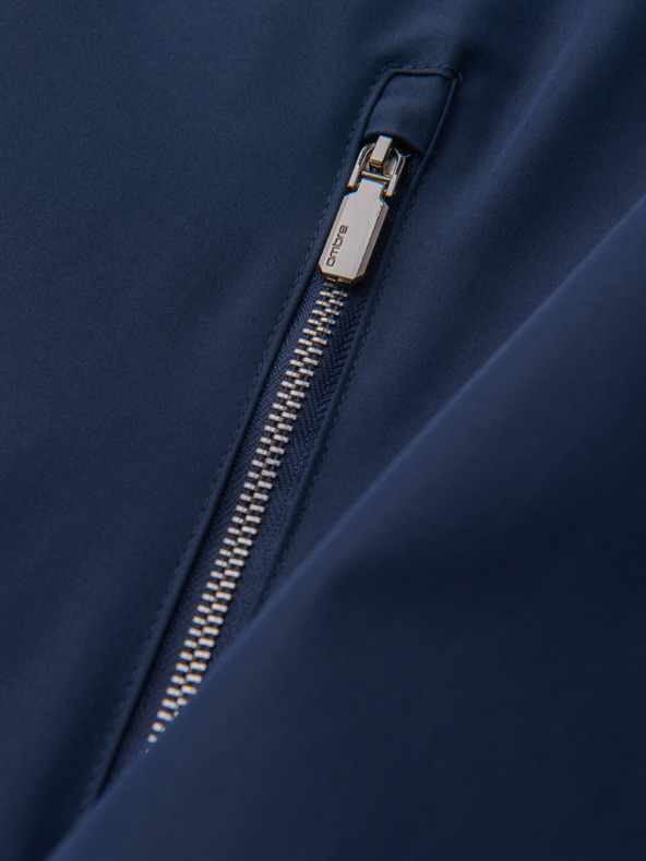 Ombre Clothing Muška laka prijelazna jakna na rajsferšlus s klasičnim ovratnikom – tamno plava V1 OM-JANP-0224 Ombre Clothing