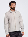 Ombre Clothing Muška laka prijelazna jakna na rajsferšlus s klasičnim ovratnikom – sivo-bež V2 OM-JANP-0224 Ombre Clothing