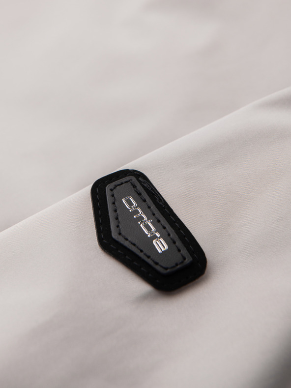 Ombre Clothing Muška laka prijelazna jakna na rajsferšlus s klasičnim ovratnikom – sivo-bež V2 OM-JANP-0224 Ombre Clothing