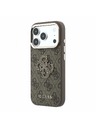 Guess Guess PU 4G Resin Metal Logo Stražnji Kućište za iPhone 18 Pro Brown