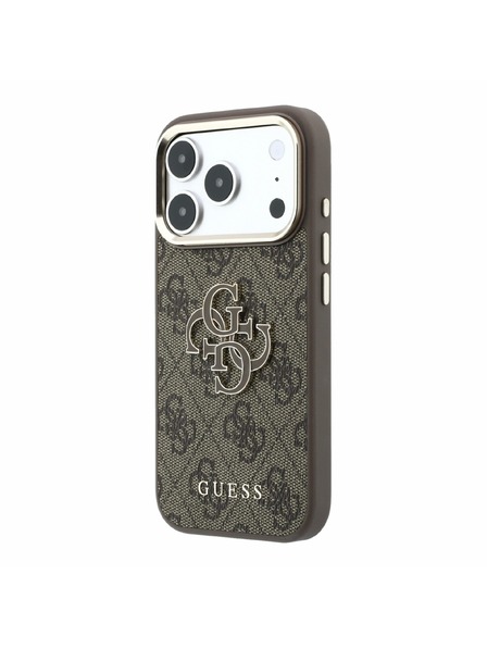 Guess Guess PU 4G Resin Metal Logo Stražnji Kućište za iPhone 18 Pro Brown
