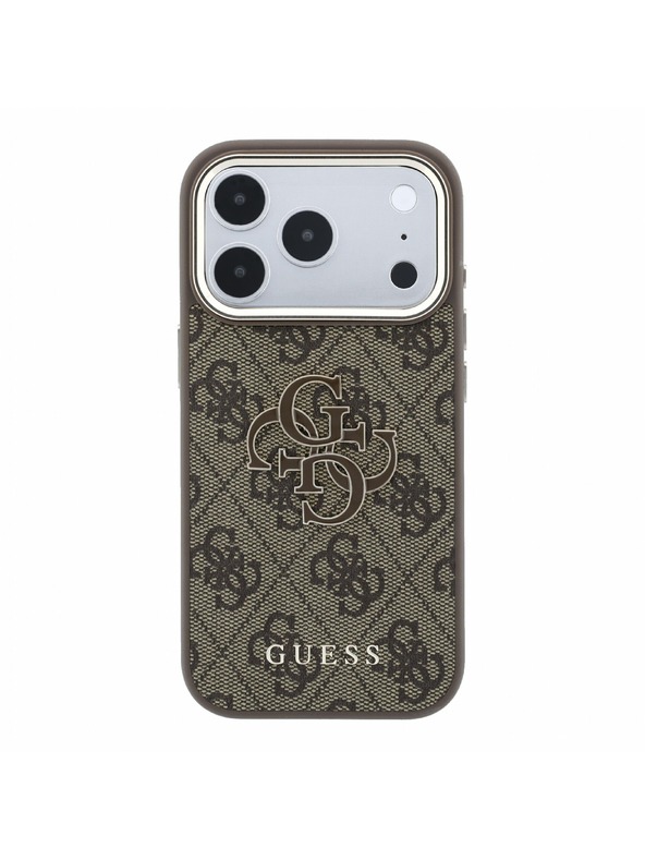 Guess Guess PU 4G Resin Metal Logo Stražnji Kućište za iPhone 18 Pro Brown