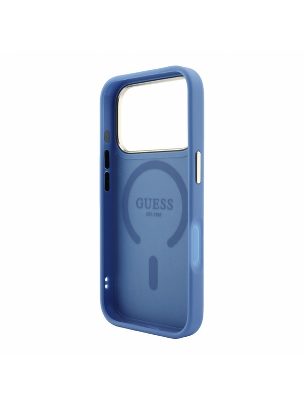 Guess Guess PU Leather 4G Gold Frame Embossed MagSafe Stražnji Kućište za iPhone 18 Pro Blue
