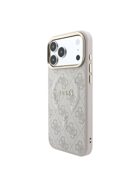 Guess Guess PU Leather 4G Gold Frame Embossed MagSafe Stražnji Kućište za iPhone 18 Pro Pink